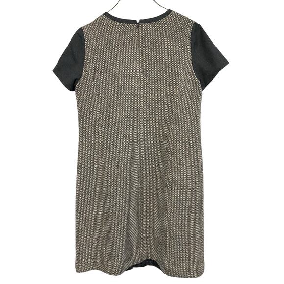 Talbots Sheath Dress 12P Tweed Style Tans Neutrals Lined Knee Length 1/4 Sleeve - Picture 2 of 14